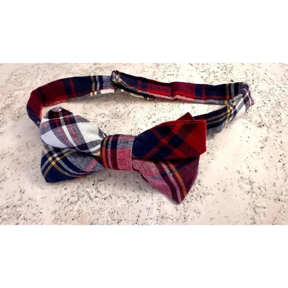 Boys Toddler Plaid Cotton Lightweight Adjustable Bow Tie Multi-Color Size 2T-5T‎